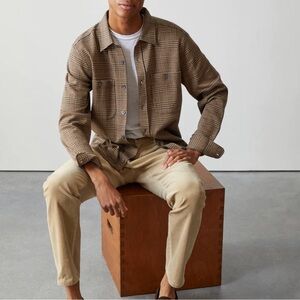 TODD SNYDER LONG-SLEEVE GLEN PLAID
DOUBLE KNIT POLO IN GLAZED PECAN